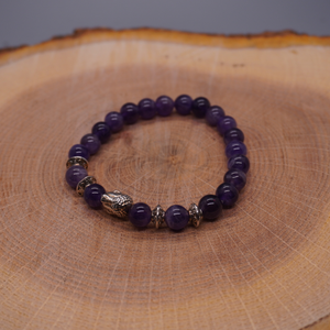 Amethyst Budda Charm Bracelet