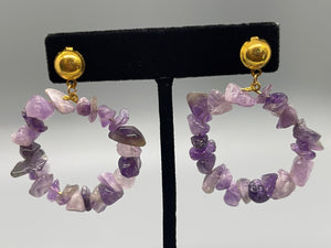 Amethyst Hoops