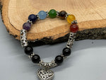 7 Chakra Bracelet w/ Heart Charm