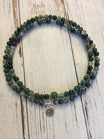 Green Moss Agate Mala Meditation Bracelet/Necklace