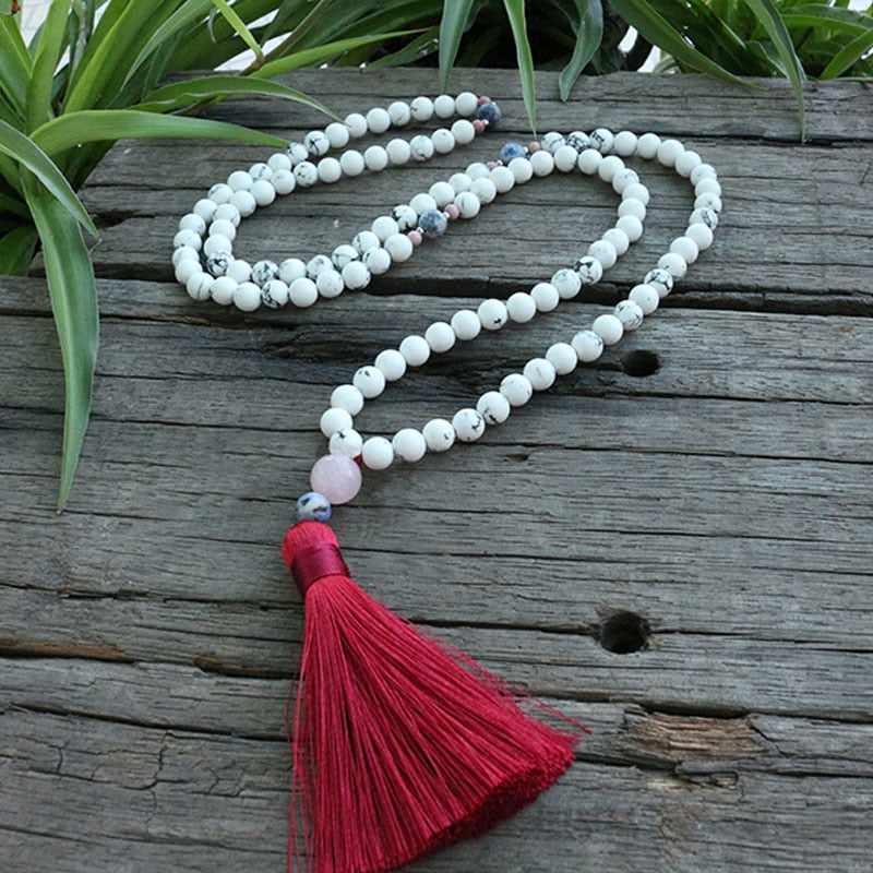 Howlite Beaded Mala Necklace