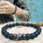 Natural Bead Bracelet Lava Stone Diffuser for Men